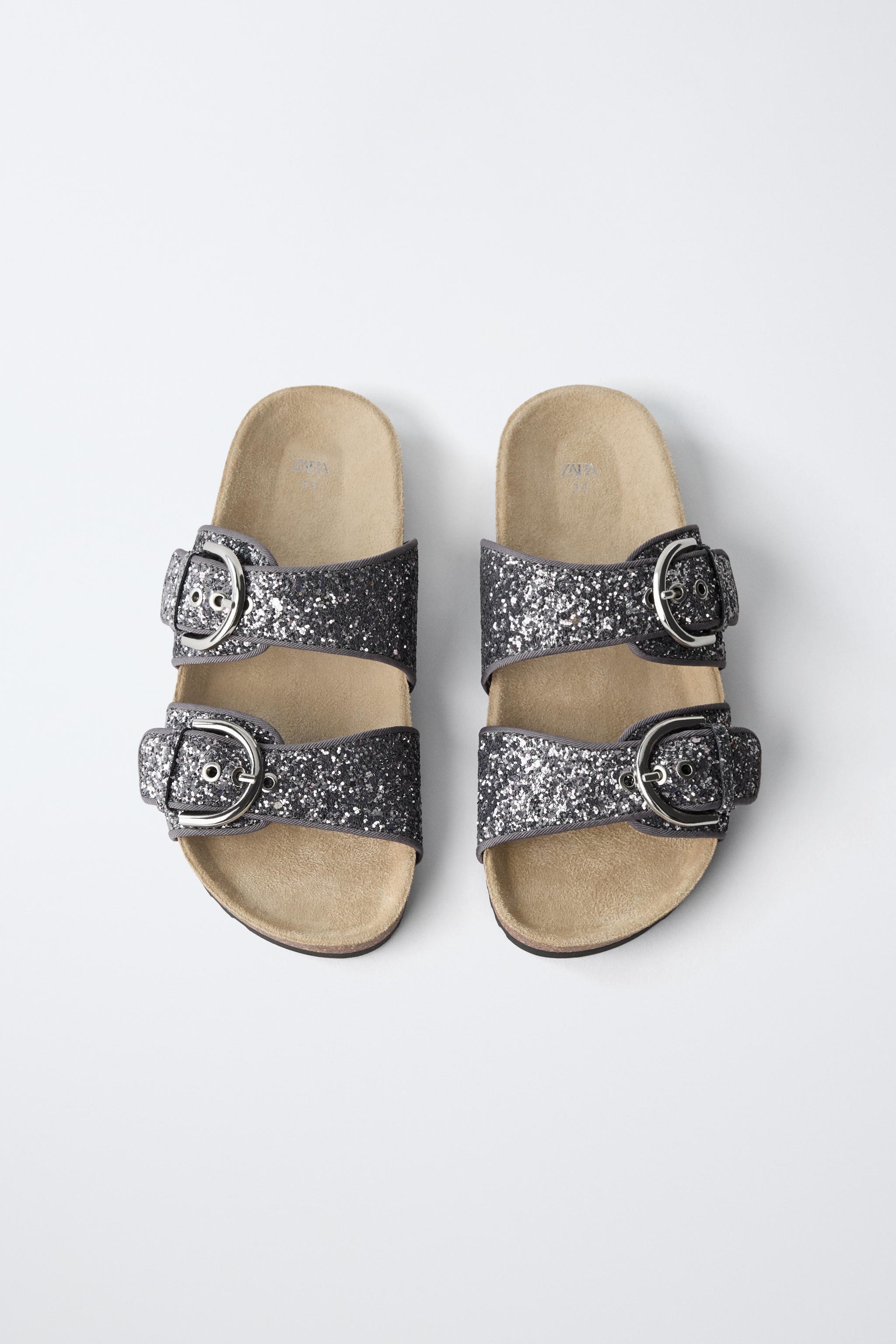 SANDALES À BOUCLES PAILLETTES